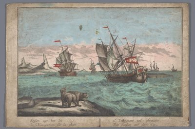 氷海での船の航行の眺め Das Seeglen auf dem Eis (オブジェクトのタイトル) 作： Georg Balthasar Probst (possibly)