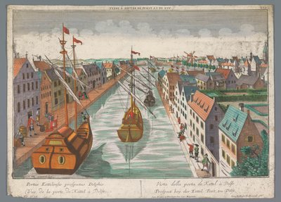 デルフトのケテルポールト近くの運河の眺め Prospect bey der Kettel Port, zu Delft (オブジェクトのタイトル) デルフト（シリーズタイトル） 作： Georg Balthasar Probst
