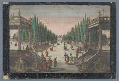 コンスタンティノープルのヒノキ園の並木道の眺め Spaziergang in dem Cypressen Garten 作： Georg Balthasar Probst