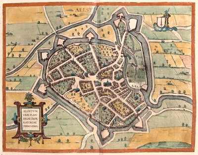 ベルギーのアールスト-ゲオルク・ブラウン著『Civitates Orbis Terrarum』（ケルン、1617年）所収 作： Georg Braun