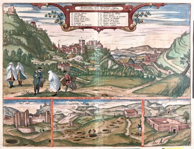 アルハンブラ宮殿-マスモロス洞窟のモニュメント-スペイン、グラナダ-ゲオルク・ブラウン著「Civitates Orbis Terrarum」ケルン1617年所収 作： Georg Braun