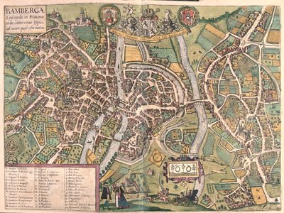 ドイツのバンベルゲン - ゲオルク・ブラウン著『Civitates Orbis Terrarum』（ケルン、1617年）所収 作： Georg Braun