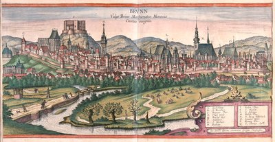 チェコ共和国、ブルノ（モラヴィア） - ゲオルク・ブラウン著「Civitates Orbis Terrarum」ケルン1617年所収 作： Georg Braun