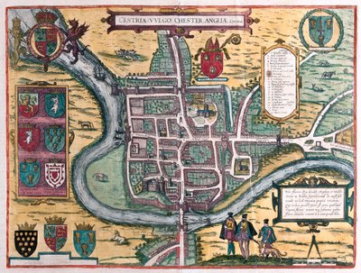 チェスター - イギリス、ゲオルク・ブラウン著『Civitates Orbis Terrarum』所収、ケルン、1617年 作： Georg Braun
