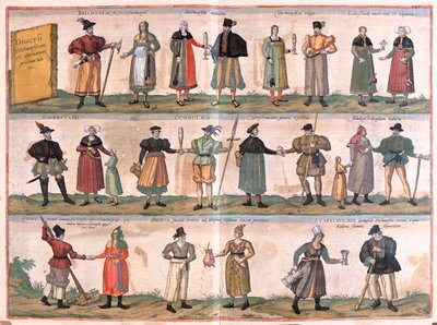 男女の衣装 - ゲオルク・ブラウン作『Civitates Orbis Terrarum』（ケルン、1617年）より 作： Georg Braun