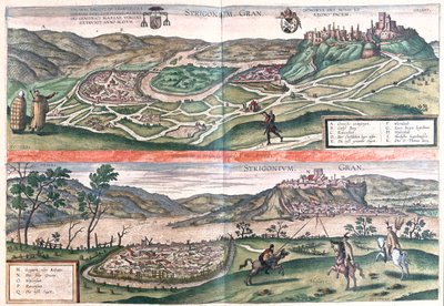 ハンガリーのエシュテルゴム - ゲオルク・ブラウン著「Civitates Orbis Terrarum」ケルン1617年所収 作： Georg Braun