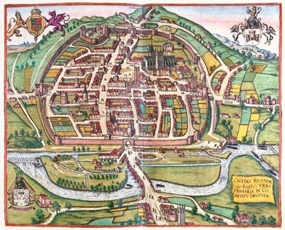 イングランド、エクスター-ゲオルク・ブラウン著『Civitates Orbis Terrarum』（ケルン、1617年）所収 作： Georg Braun