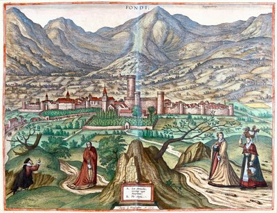 イタリア、フォンディ（ローマの国） - ゲオルク・ブラウン著「Civitates Orbis Terrarum」ケルン1617年所収 作： ジョージ・ブラウン