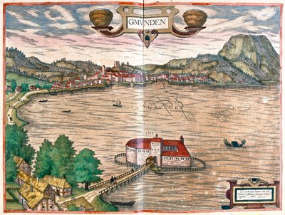 オーストリアのグムンデン-ゲオルク・ブラウン著『Civitates Orbis Terrarum』ケルン1617年所収 作： Georg Braun