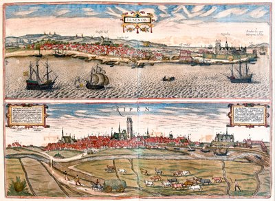 デンマークのヘルシンゴール（ハムレット）-ゲオルク・ブラウン作「Civitates Orbis Terrarum」ケルン1617年所収 作： Georg Braun