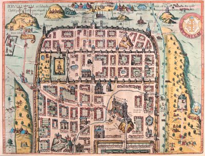 イスラエルのエルサレム - ゲオルク・ブラウン著『Civitates Orbis Terrarum』（ケルン、1617年）所収 作： Georg Braun