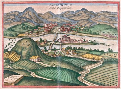 クロアチアのコスタイニツァ - ゲオルク・ブラウン著「Civitates Orbis Terrarum」ケルン1617年所収 作： ジョージ・ブラウン