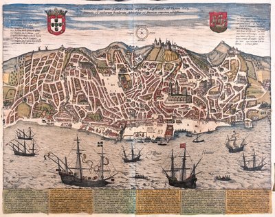 ポルトガルのリスボン-ゲオルク・ブラウン作「Civitates Orbis Terrarum」ケルン1617年所収 作： Georg Braun
