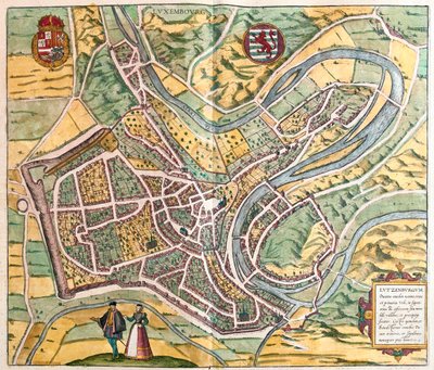 ゲオルク・ブラウン作『Civitates Orbis Terrarum』所収のルクセンブルク（ケルン、1617年 作： Georg Braun