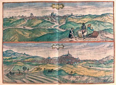 ゲオルク・ブラウン作「Civitates Orbis Terrarum」（1617年、ケルン）所収の「Marchena」（スペイン、カタルーニャ州オスナ）。 作： Georg Braun