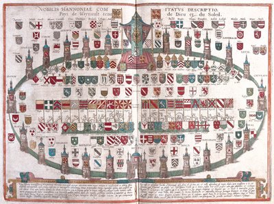 ベルギーのモンス - ゲオルク・ブラウン著『Civitates Orbis Terrarum』（ケルン、1617年）所収 作： Georg Braun