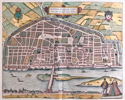 オルレアン（フランス）、ゲオルク・ブラウン著『Civitates Orbis Terrarum』所収、ケルン、1617年 作： Georg Braun