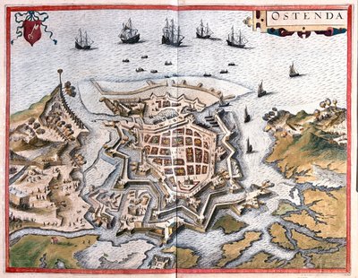 ベルギーのオステンド-ゲオルク・ブラウン作「Civitates Orbis Terrarum」所収、ケルン、1617年 作： Georg Braun