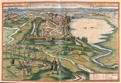 パパ、ハンガリー - ゲオルク・ブラウン著『Civitates Orbis Terrarum』（ケルン、1617年）所収 作： ジョージ・ブラウン