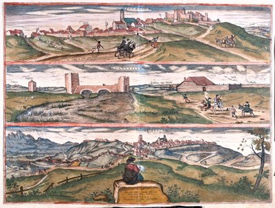 スペイン、プラセンシア-アルカンタラ-カベサス-ゲオルク・ブラウン作「Civitates Orbis Terrarum」ケルン1617年所収 作： Georg Braun