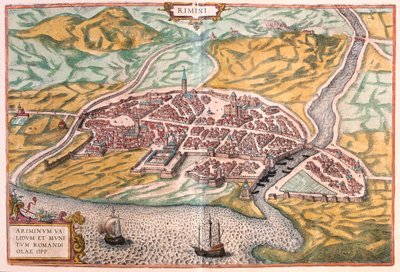 イタリア、リミニ-ゲオルク・ブラウン作『Civitates Orbis Terrarum』（ケルン、1617年）所収 作： Georg Braun
