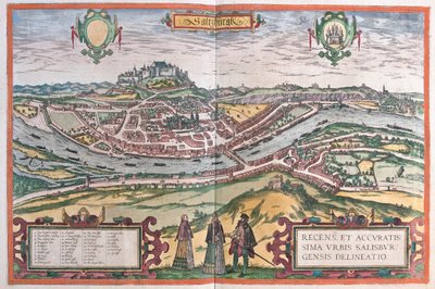 ザルツブルグ（ドイツ）-ゲオルク・ブラウン著『Civitates Orbis Terrarum』（ケルン、1617年）所収 作： ジョージ・ブラウン