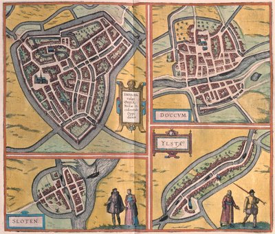 スネーク、ドッカム、スローテン、イイルスト、オランダ - ゲオルク・ブラウン著「Civitates Orbis Terrarum」ケルン1617年所収 作： Georg Braun