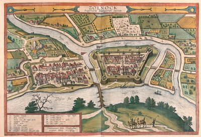 ハンガリーのソルノク - ゲオルク・ブラウン著『Civitates Orbis Terrarum』（ケルン、1617年）所収 作： Georg Braun