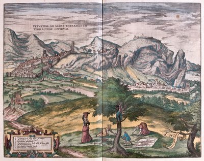 イタリア、テッラチーナ-ゲオルク・ブラウン作『Civitates Orbis Terrarum』所収、ケルン、1617年 作： Georg Braun