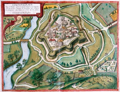 ハンガリーのトロクシェントミクロス - ゲオルク・ブラウン著『Civitates Orbis Terrarum』（ケルン、1617年）所収 作： Georg Braun