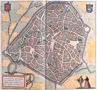 バレンセナ、ブリュッセル - ゲオルク・ブラウン著「Civitates Orbis Terrarum」ケルン1617年所収 作： Georg Braun