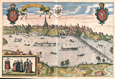 ポーランドのヴァルサヴィア - ゲオルク・ブラウン著「Civitates Orbis Terrarum」ケルン1617年所収 作： ジョージ・ブラウン