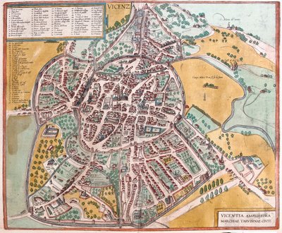 イタリア、ヴィチェンツァ - ゲオルク・ブラウン作『Civitates Orbis Terrarum』（ケルン、1617年）所収 作： Georg Braun