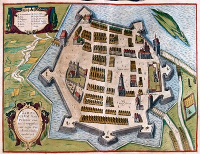 ポーランドのザモスク - ゲオルク・ブラウン著『Civitates Orbis Terrarum』（ケルン、1617年）所収 作： Georg Braun