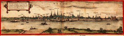 マインツの眺め、1572年 作： Georg Braun und Franz Hogenberg