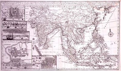 インドから日本南部とフィリピンを含むニューギニア西部まで、J.B.Bruhlが1737年頃に彫ったもの（エングレーヴィング） 作： Georg Christian Bonstedt