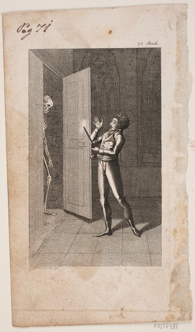 若い男と骸骨のイラスト 作： Georg Christian Schule