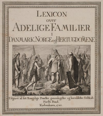「デンマーク、ノルウェー、公国の貴族の辞書」のタイトルページ 作： Georg Christian Schule