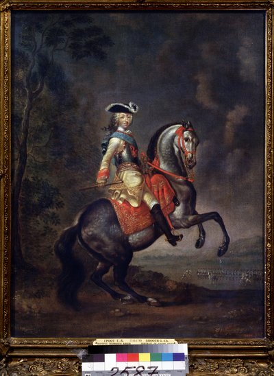大公ピョートル 3 世 (1728-1762) の肖像 (大公ピョートル 3 世の肖像)。 Georg Christoph Grooth（1716-1762）による絵画、キャンバスに油彩 作： Georg Christoph Grooth