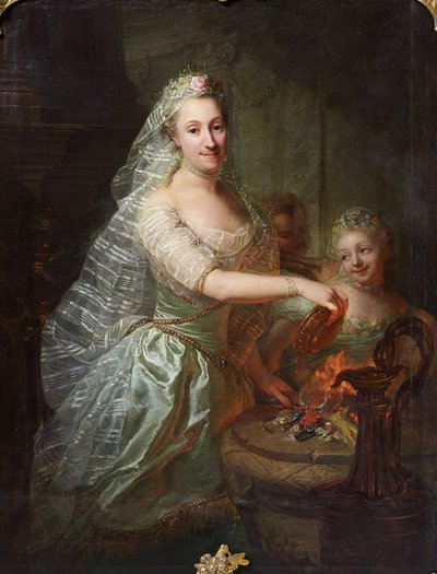 生け贄の巫女としてのマグダレーネ・シャルロッテ・フォン・オルトホフの肖像 作： Georg David Matthieu