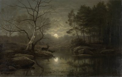 月明かりの森の風景 作： Georg Eduard Otto Saal