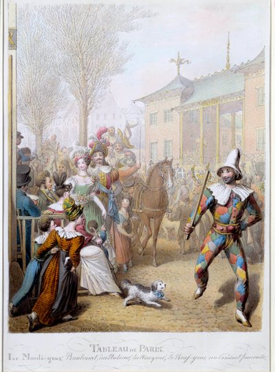 パリのイタリア人通りのマルディグラ ジョージ・エマニュエル・オピッツ（1775-1841）によるイラスト 19世紀 パリ、カルナヴァレ美術館 作： Georg Emanuel Opitz