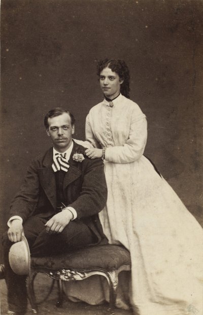 ロシアのアレクサンドル・アレクサンドロヴィッチ大公とデンマークのダグマー王女、1866年。 作： Georg Emil Hansen