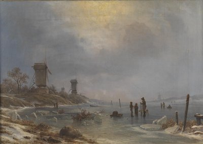 エルベ川沿いの冬の日 作： Georg Emil Libert