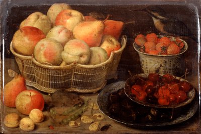 果物のある静物、16世紀後半から17世紀 作： Georg Flegel