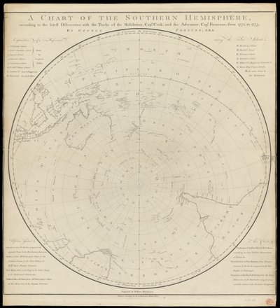 クック後の南半球図 作： Georg Forster