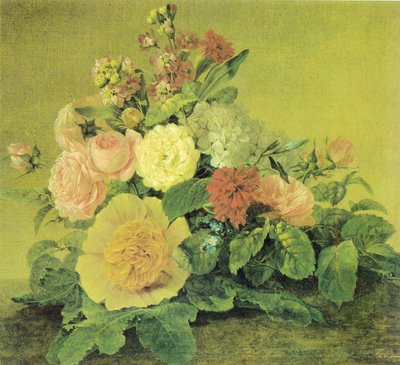 ドイツ語：Blumenstillleben 花のある静物 作： Georg Friedrich Kersting