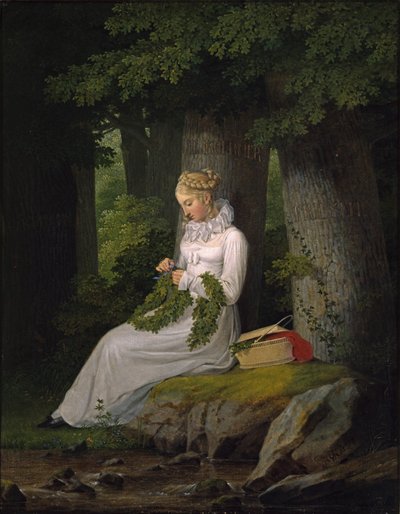 ドイツ語：Die Kranzwinderin 花輪職人 作： Georg Friedrich Kersting