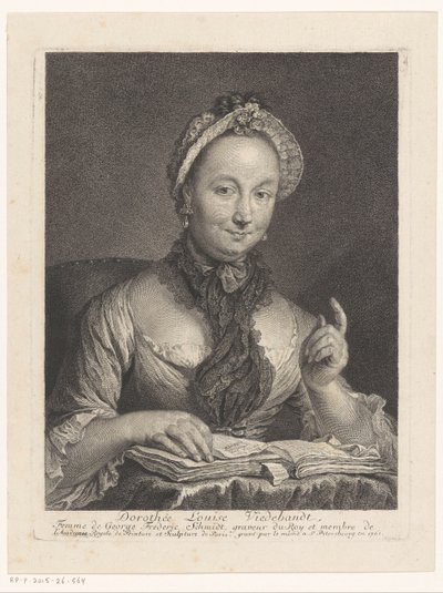画家ゲオルク・フリードリッヒ・シュミットの妻、ドロテ・ルイーズ・ヴィーデバンドの肖像 Dorothée Louise Viedebandt, Femme de George Frederic Sc​​hmidt (オブジェクトのタイトル) 作： Georg Friedrich Schmidt