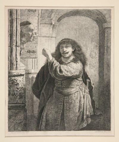 義父を威嚇するサムソン 作： Georg Friedrich Schmidt